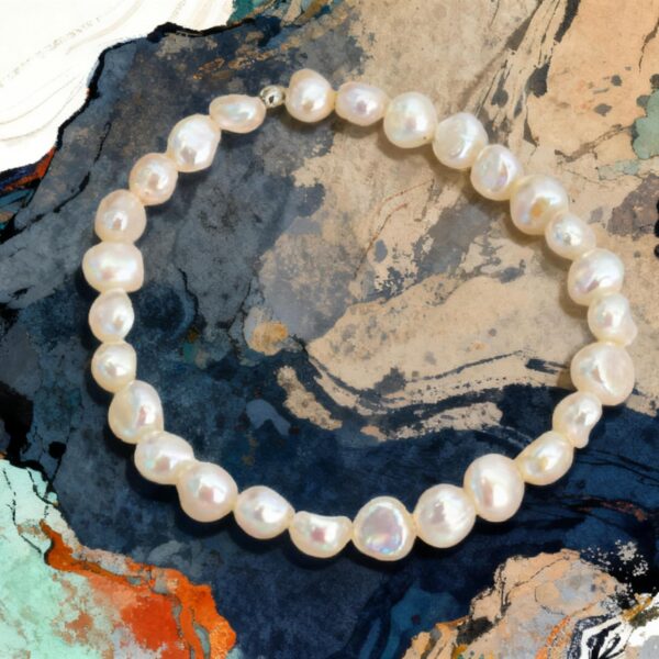 Cultured Baroque Pearl Stretch Bracelet - White product image 4 Cultured Baroque Pearl Stretch Bracelet - White product image 4