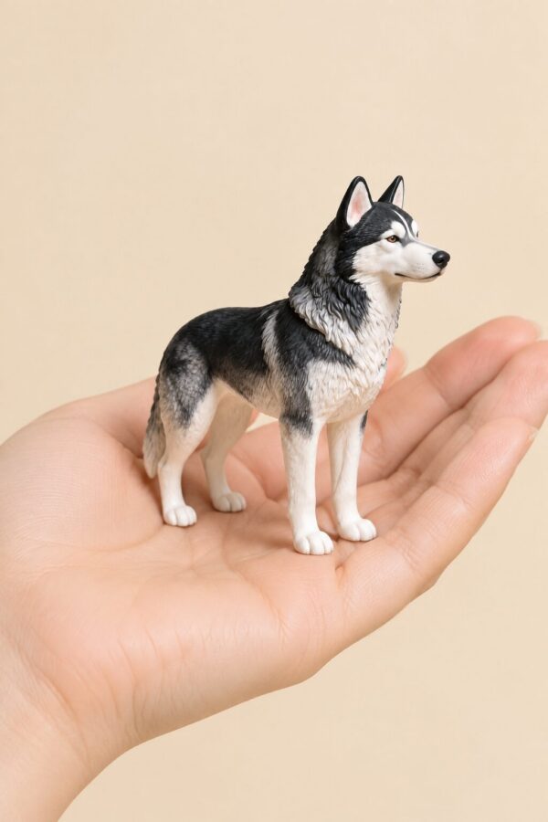 Essential — the figurine resting in a hand, showing its size Essential — the figurine resting in a hand, showing its size