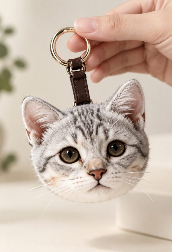 Wool Felt Pet Pendant — the head close up