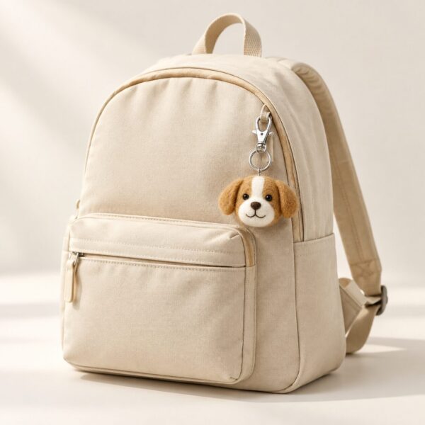 Wool Felt Pet Pendant — carried on a bag