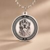Silver Memorial Pendant — detail of the engraving Silver Memorial Pendant — detail of the engraving
