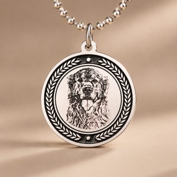 Silver Memorial Pendant — detail of the engraving Silver Memorial Pendant — detail of the engraving