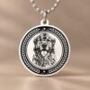 Silver Memorial Pendant — engraved pendant on its chain Silver Memorial Pendant — engraved pendant on its chain