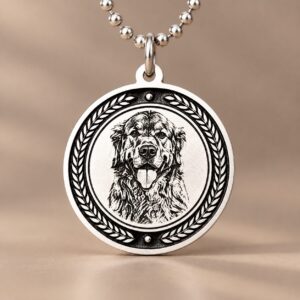 Silver Memorial Pendant — engraved pendant on its chain