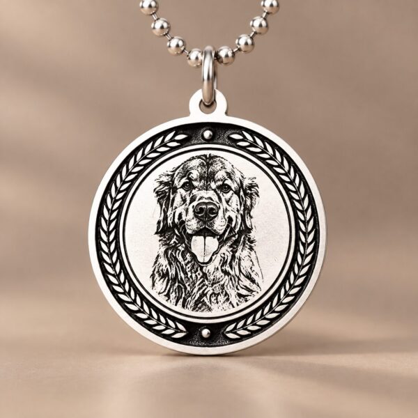 Silver Memorial Pendant — engraved pendant on its chain Silver Memorial Pendant — engraved pendant on its chain