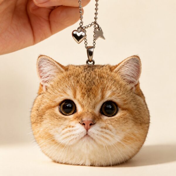 Wool Felt Pet Pendant — charm on a leather handbag