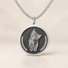 Silver Memorial Pendant — engraved round disc on a chain Silver Memorial Pendant — engraved round disc on a chain