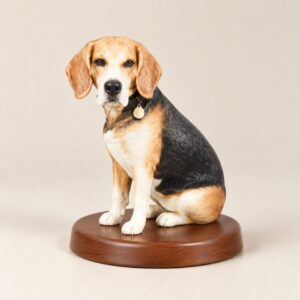 3D Printed Pet Statue — statue on an engraved wooden base 3D Printed Pet Statue — statue on an engraved wooden base