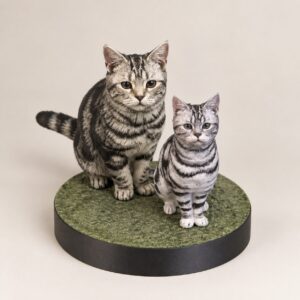 3D Printed Pet Statue — two statues side by side
